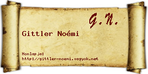 Gittler Noémi névjegykártya
